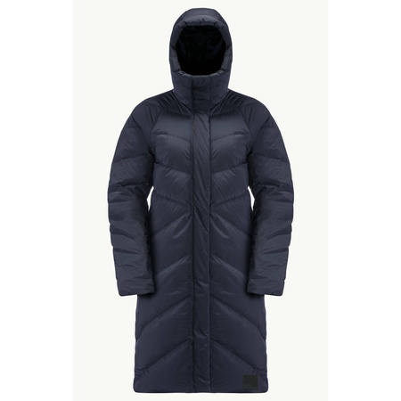 Wyprzedaż - Kurtka zimowa damska Jack Wolfskin MARIENPLATZ COAT W night blue Down Insulated granatowa  (1206971_1010)