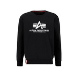 Sweter męski Alpha Industries Basic Sweater black bluza nierozpinana nadruk logo czarny (178302-03)