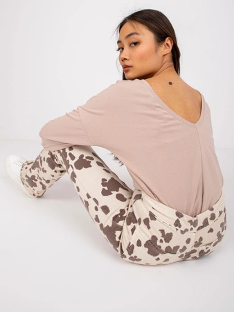 Wyprzedaż - Bluzka-RV-BZ-5890.10-ciemny bezowy (RV-BZ-5890.10)