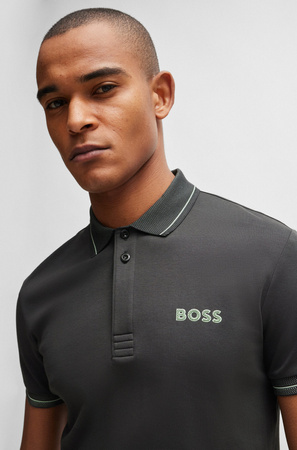 Koszulka Polo męska  BOSS Paule 1 Charcoal slim fit szara (50512892-016)