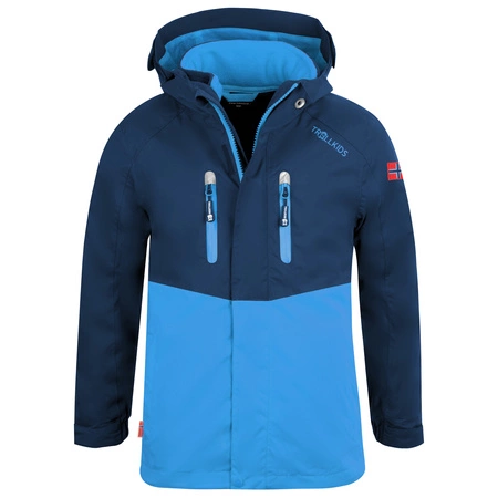 Kurtka dziecięca TrollKids Kids Bryggen 3in1 Jacket navy/medium blue z podpinką niebieska (418-110)