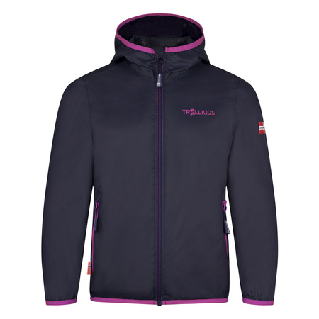 Kurtka przeciwdeszczowa dziecięca dla chłopca/dziewczynki Trollkids Kids Trolltunga Jacket navy/mallow pink (614-186)