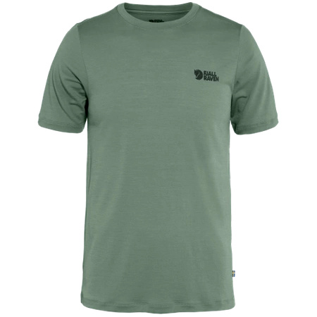 T-shirt męski Fjällräven Abisko Wool Logo SS M Patina Green (F86977-614)