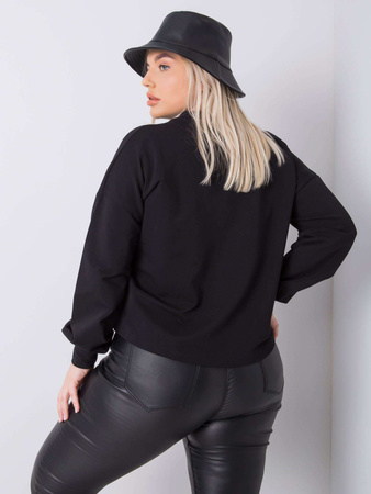 Czarna gładka bluza plus size (RV-BL-6317.94)