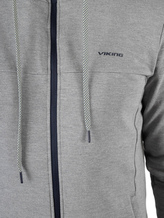 Wyprzedaż - Bluza męska bambusowa Viking Lonetree Hoodie Bamboo Man szara polarowa (730/25/9444/0800)