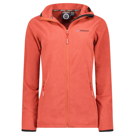 Bluza polarowa damska Geographical Norway UNICIA 224 rozpinana wysoki kołnierz ze stójką czerwona (WX3714F/GN)