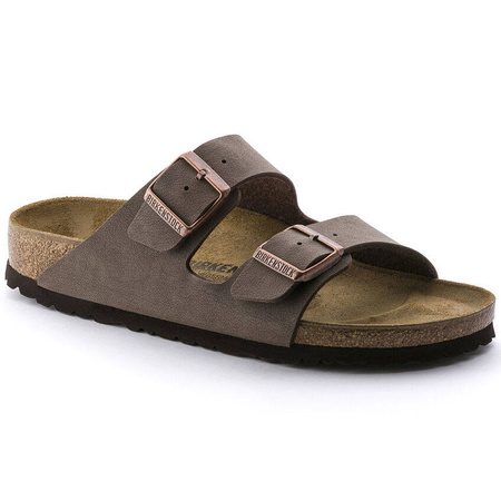 Klapki skórzane damskie/męskie Birkenstock Arizona Birkibuc regular szerokie brązowe (0151181)