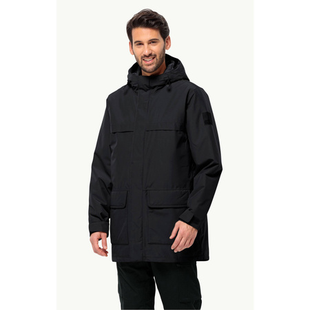 Kurtka zimowa męska Jack Wolfskin WINTERLAGER PARKA M black Texapore Fiber Insulated nieprzemakalny płaszcz (1115471_6000)