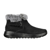 Wyprzedaż - Botki zimowe damskie Skechers On-The-Go Joy First Glance buty ze skóry zamszowej z futerkiem czarne (144041-BKGY)