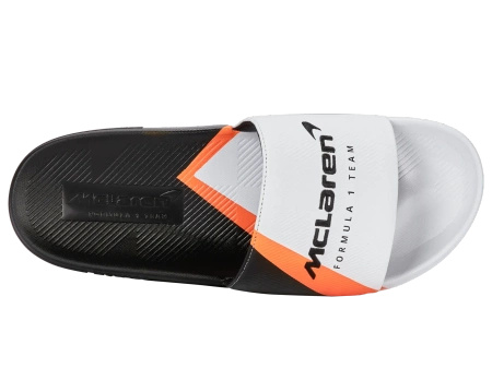 Męskie klapki K-Swiss SLIDE SNDL X MCLAREN WHITE/BLACK/PAPAYA-M (04422-196-M)