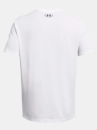 T-shirt sportowy męski Under Armour Logo koszulka na lato treningowa biały (1382911-100)