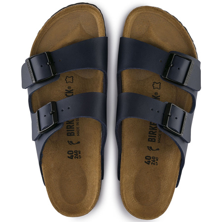 Klapki damskie Birkenstock Arizona BF Birko-Flor Blue narrow wąskie granatowe (51753)