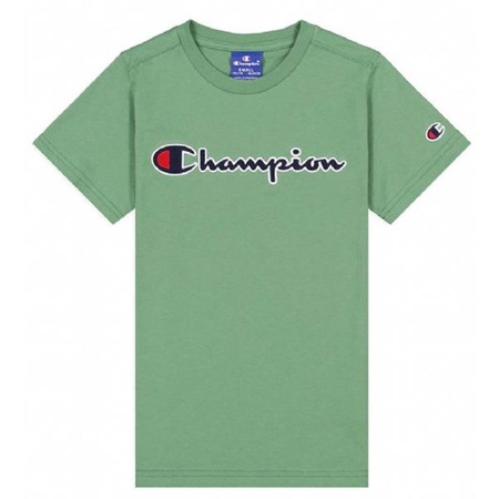 Chłopięcy T-shirt Champion Legacy z okrągłym dekoltem zielony (305954GS098)