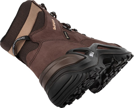 Buty trekkingowe męskie czarne Lowa Renegade GTX MID Espresso za kostkę skórzane nieprzemakalne czarne (311945-0442)