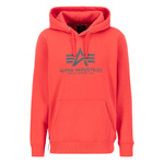 Wyprzedaż - Bluza sportowa męska Alpha Industries Basic Hoody z regulowanym kapturem kangurka czerwona (178312-711)