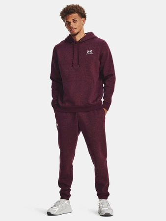 Bluza kangurka męska UNDER ARMOUR Essential Fleece z kapturem bordowa (1373880-601)