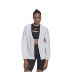 Sweter rozpinany damski adidas Loungewear Cardigan W Light Grey Heather kardigan szary (HL9165)