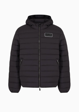 Kurtka puchowa męska EA7 Emporio Armani zimowa ocieplana czarna (6DPB16-PNHAZ-1200)