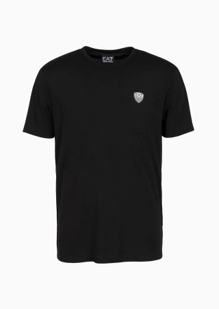 Koszulka sportowa męska EA7 Emporio Armani t-shirt na lato czarny (8NPT16-PJRGZ-1200)