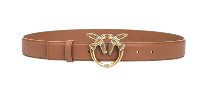 Skórzany pasek z klamrą Pinko LOVE BERRY H3 BELT 100125-A0F1 brązowy (3 cm)