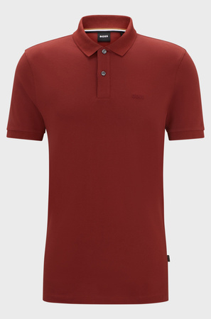 Koszulka Polo męska BOSS Pallas Open Brown regular fit brązowa (50468301-248)