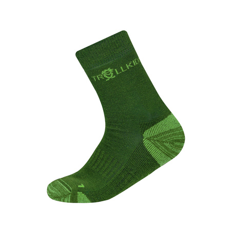 Skarpetki turystyczne dziecięce dla chłopca/dziewczynki Trollkids Kids Preikestolen Hiking Socks dark green/bright green (934-308)