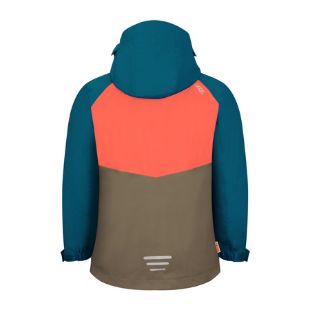 Kurtka wodoodporna 3w1 dziecięca dla chłopca/dziewczynki Trollkids Kids Bryggen 3in1 Jacket mocca brown/glow orange/atlantic blue (418-822)