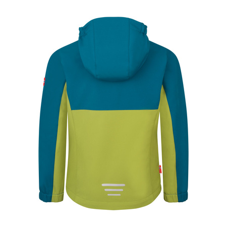 Kurtka Trollkids Kristiansand Softshell zielony gruszkowy/zielony lagunowy/zachód słońca na Saharze (320-360)