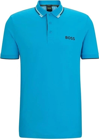 Koszulka Polo męska BOSS Paul Turquoise/Aqua slim fit turkusowa (50506193-442)