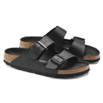 Klapki damskie Birkenstock Arizona Triples Black Birko-Flor narrow wąskie czarne (1019069)