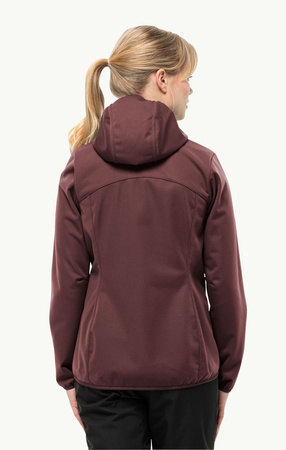 Kurtka przejściowa z kapturem damska Jack Wolfskin Windhain Hoody W softshell czerwona (1307481_2866)