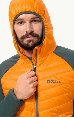 Kurtka męska hybrydowa Jack Wolfskin Routeburn Pro Hybrid M nieprzemakalna outdoorowa żółta (1710511_3285)