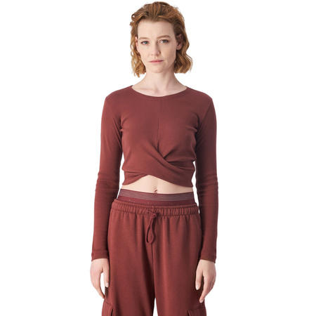 Koszulka damska Champion Crewneck Croptop brązowa (117435 MS524)