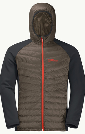 Kurtka męska nieprzemakalna Jack Wolfskin Routeburn Pro Hybrid M hybrydowa lifestylowa brązowa (1710511_5719)