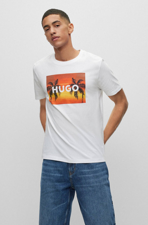 Koszulka T-shirt męska na lato Hugo Boss biała (50488952-100)