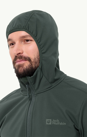 Kurtka outdoorowa męska z kapturem Jack Wolfskin Bornberg Hoody M przejściowa zielona (1307471_4161)