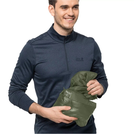 Wyprzedaż - Kamizelka męska bezrękawnik Jack Wolfskin Pack & Go Down Vest M sportowa zielona (1207011_4129)
