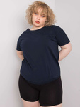 Granatowa bluzka plus size z bawełny (RV-BZ-6634.27)