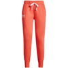 Spodnie sportowe damskie Under Armour UA Rival Fleece joggery dresowe pomarańczowe (1356416-877)