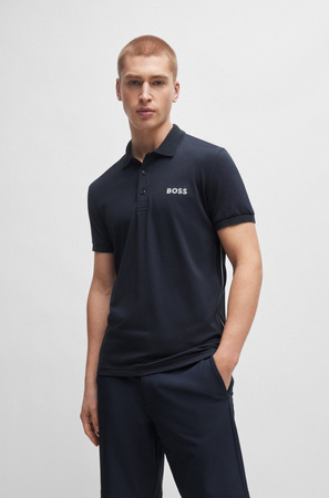 Wyprzedaż - Koszulka Polo męska BOSS Paule BLU koszulka slim fit granatowa (50512789-402)