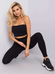 Czarne legginsy basic w prążek (RV-LG-6379.11X)