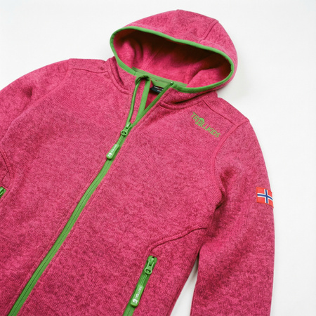 Kurtka polarowa dziecięca dla dziewczynki Trollkids Girls Jondalen Jacket XT fioletowa/zielona (221-213)