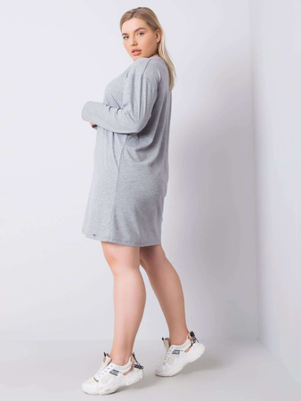 Szara bawełniana sukienka plus size  (RV-SK-6321.93)