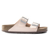 Klapki damskie Birkenstock Arizona Vegan Birko-Flor Nubuck Narrow Light Rose na wąską stopę wegańskie (1019635)