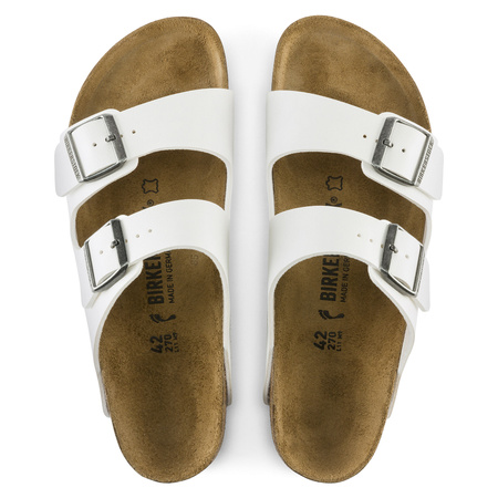 Klapki damskie Birkenstock Arizona Birko-Flor Narrow White na wąską stopę (0552683)