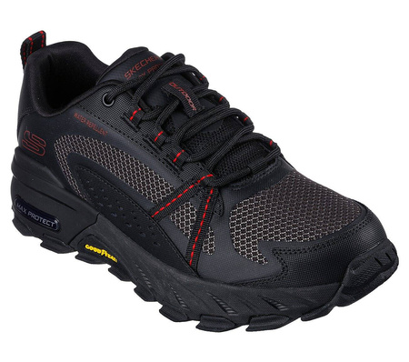 Buty męskie trekkingowe Skechers Max Protect wodoodporne czarne (237303-BKRD)