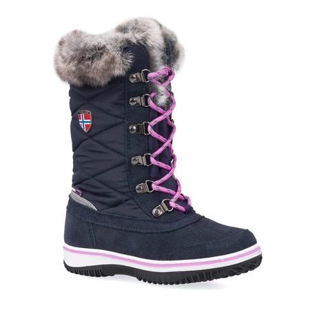 Buty zimowe dziewczęce Trollkids Girls Holmenkollen Snow Boots dla dziewczynki granatowe (171-114)