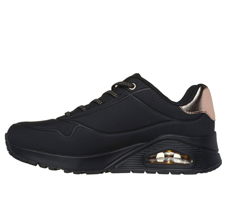 Sneakersy damskie Skechers Uno Shimmer Away czarno-złote buty sportowe (155196-BBK)