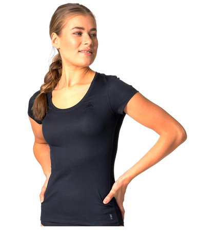 Wyprzedaż - Koszulka termoaktywna sportowa damska Odlo Active F-Dry Light S/S t-shirt czarna (141161/20731)