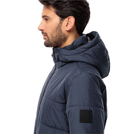 Wyprzedaż - Kurtka przejściowa męska Jack Wolfskin Deutzer Long JKT wodoodporna granatowa (1207451_1010)
